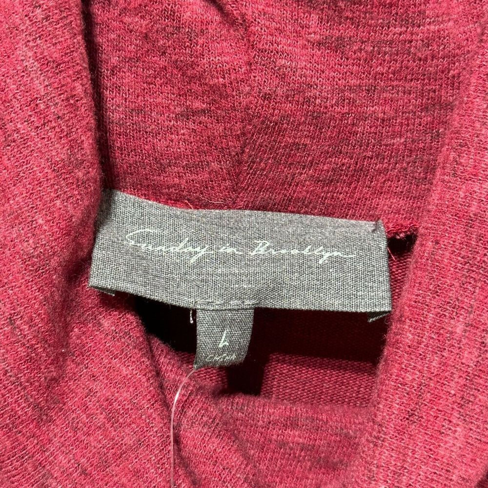 Anthropologie Sunday in Brooklyn Sweater Dress Women's Large Wine ruffle hem NWT - Picture 10 of 16